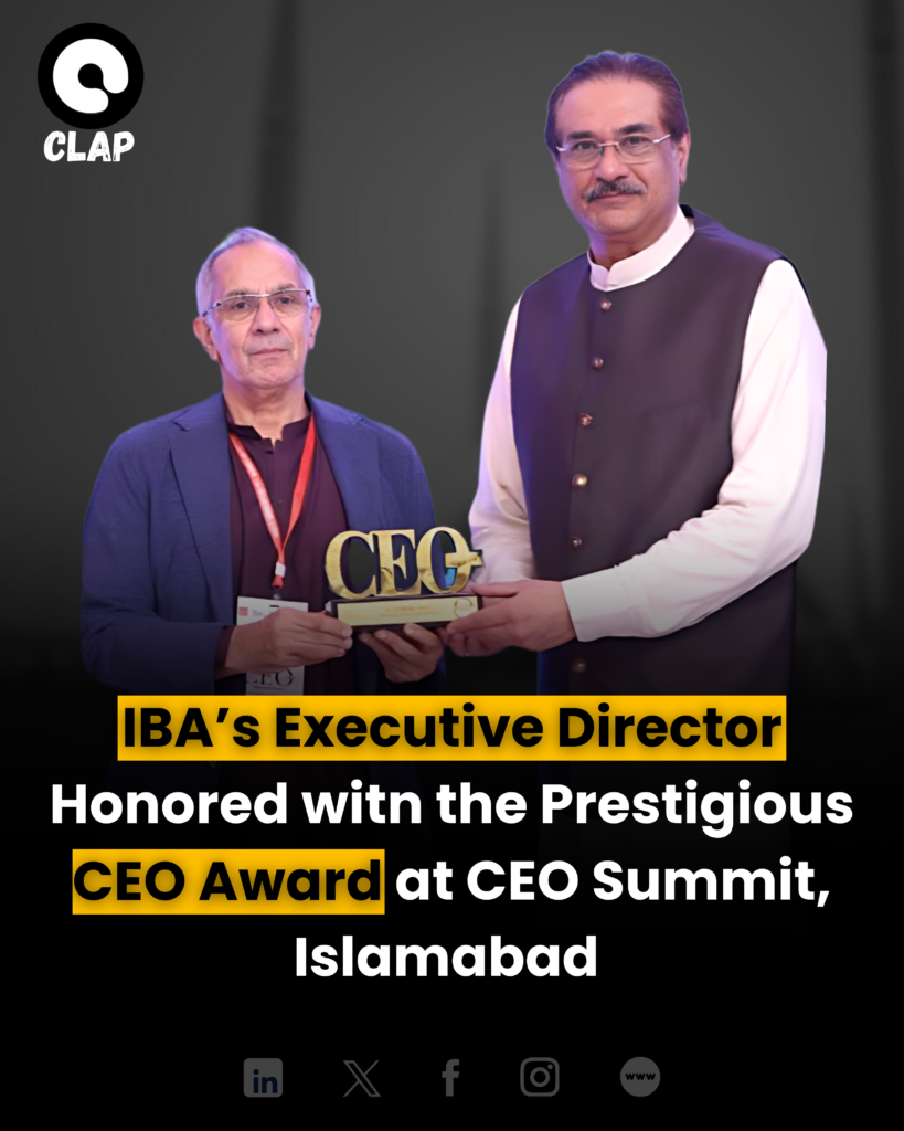 IBA’s Executive Director Honored with the Prestigious CEO Award at CEO Summit, Islamabad