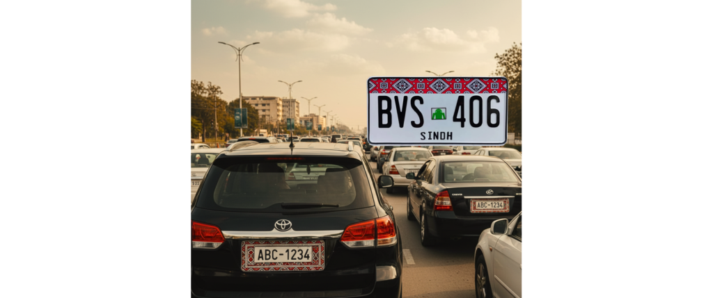 Karachi Motorists Struggle Amid Backlog as Ajrak-Themed Number Plate Deadline Looms